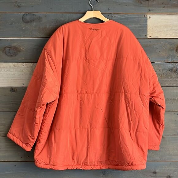 Wrangler Anthropologie XL Sherpa Reversible Oversized Bomber Puffer Jacket NWT - Picture 8 of 11